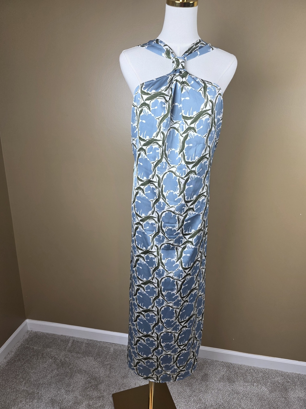 Halter Neck Floral Print Midi Dress - Picture 7 of 8